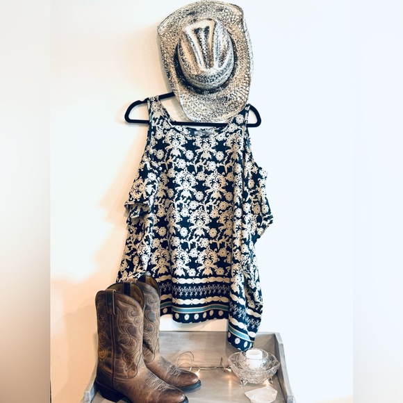 One size Boho flowy gauze top - Picture 1 of 7